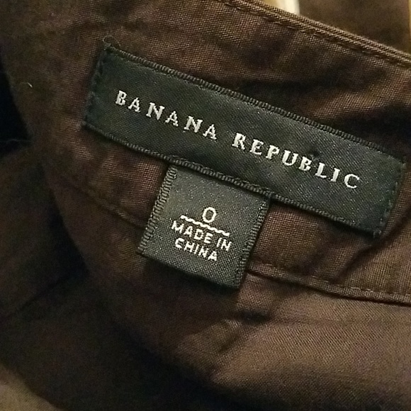 Banana Republic Brown Lined Chevron Skirt Sz 0 - Picture 4 of 5